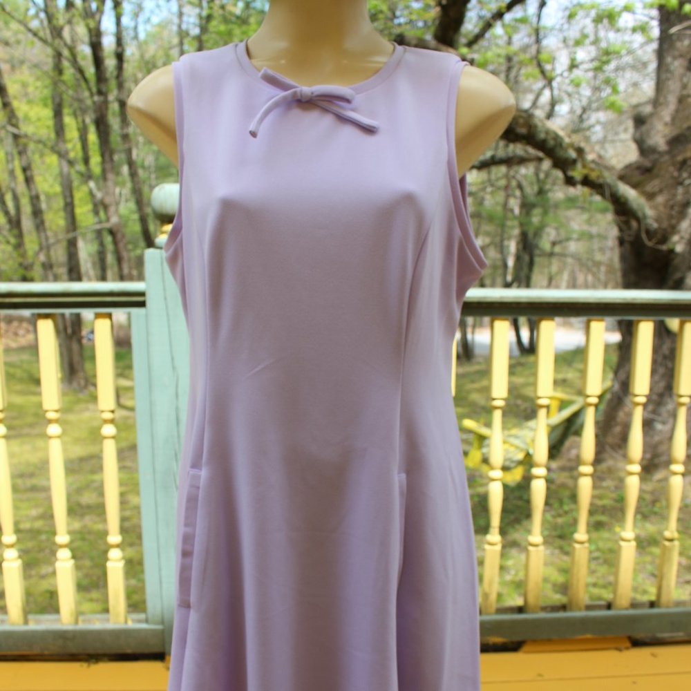 NWT Chaps Sleeveless Dress Side Pockets Lilac Pretty Summer Dress  Sz 12
